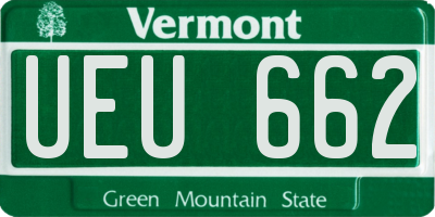 VT license plate UEU662