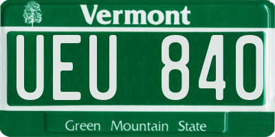 VT license plate UEU840