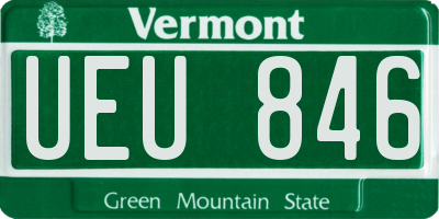 VT license plate UEU846
