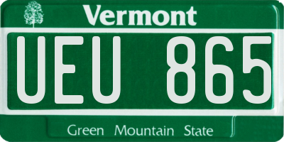 VT license plate UEU865