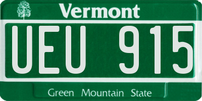 VT license plate UEU915