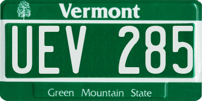 VT license plate UEV285