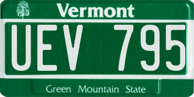 VT license plate UEV795