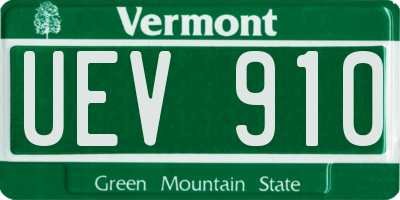 VT license plate UEV910