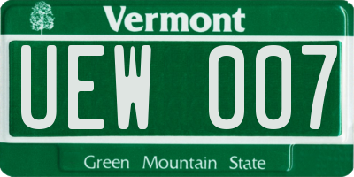 VT license plate UEW007