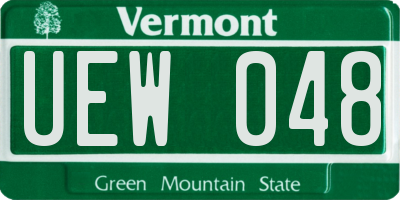 VT license plate UEW048