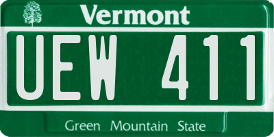 VT license plate UEW411