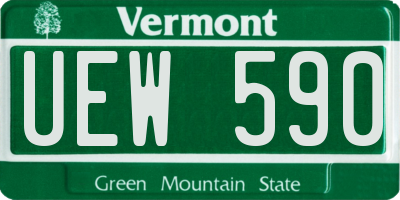 VT license plate UEW590