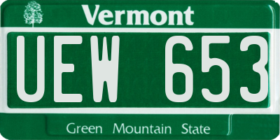 VT license plate UEW653