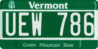 VT license plate UEW786