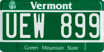 VT license plate UEW899