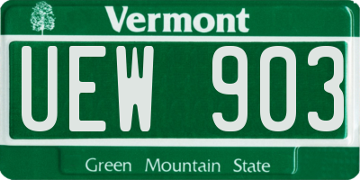 VT license plate UEW903