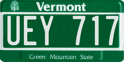 VT license plate UEY717
