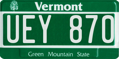 VT license plate UEY870