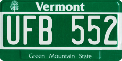 VT license plate UFB552