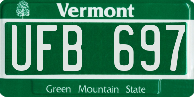 VT license plate UFB697