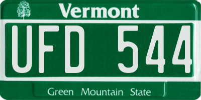 VT license plate UFD544