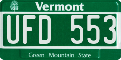 VT license plate UFD553
