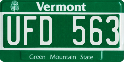 VT license plate UFD563