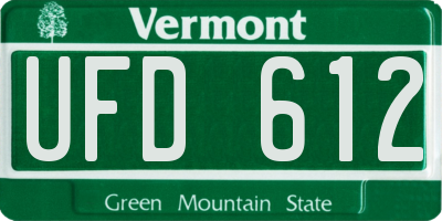 VT license plate UFD612