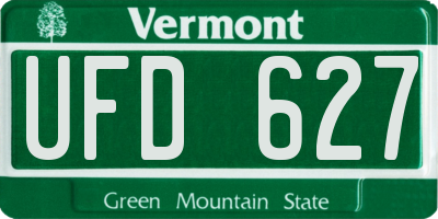 VT license plate UFD627