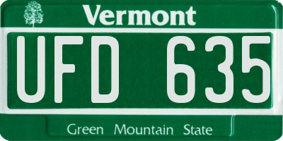 VT license plate UFD635