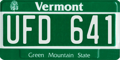 VT license plate UFD641