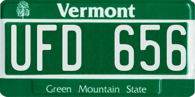 VT license plate UFD656