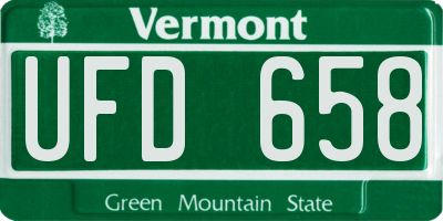 VT license plate UFD658