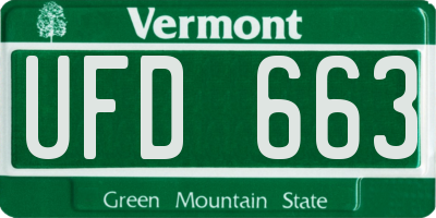 VT license plate UFD663