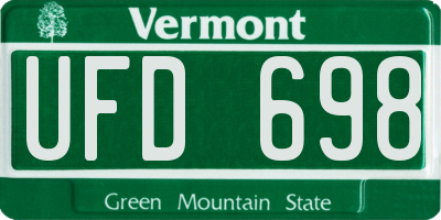 VT license plate UFD698