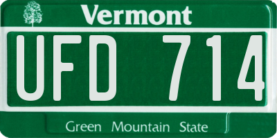 VT license plate UFD714