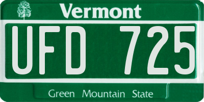 VT license plate UFD725