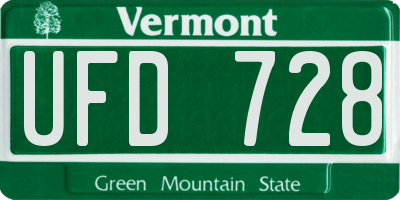 VT license plate UFD728