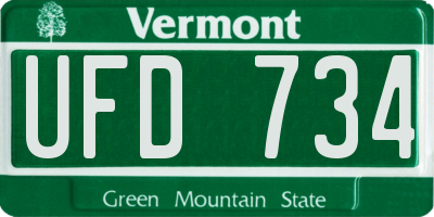 VT license plate UFD734