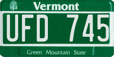 VT license plate UFD745
