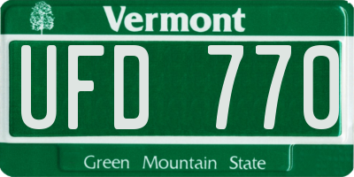 VT license plate UFD770