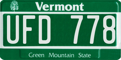 VT license plate UFD778