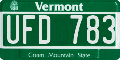 VT license plate UFD783