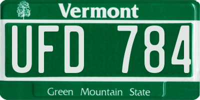 VT license plate UFD784