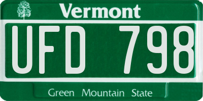 VT license plate UFD798
