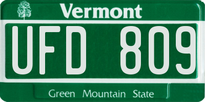 VT license plate UFD809