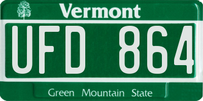 VT license plate UFD864