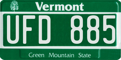 VT license plate UFD885