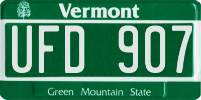 VT license plate UFD907