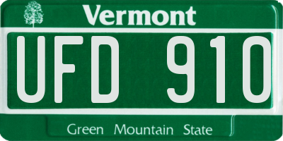 VT license plate UFD910
