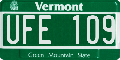 VT license plate UFE109