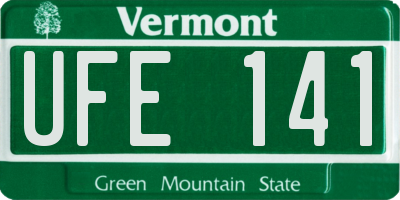 VT license plate UFE141