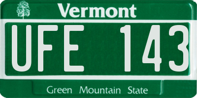 VT license plate UFE143