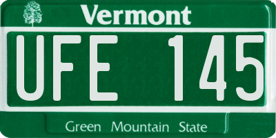 VT license plate UFE145